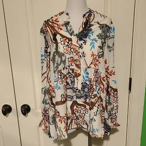 NIB Jenny Boston Floral Long Sleeve Blouse